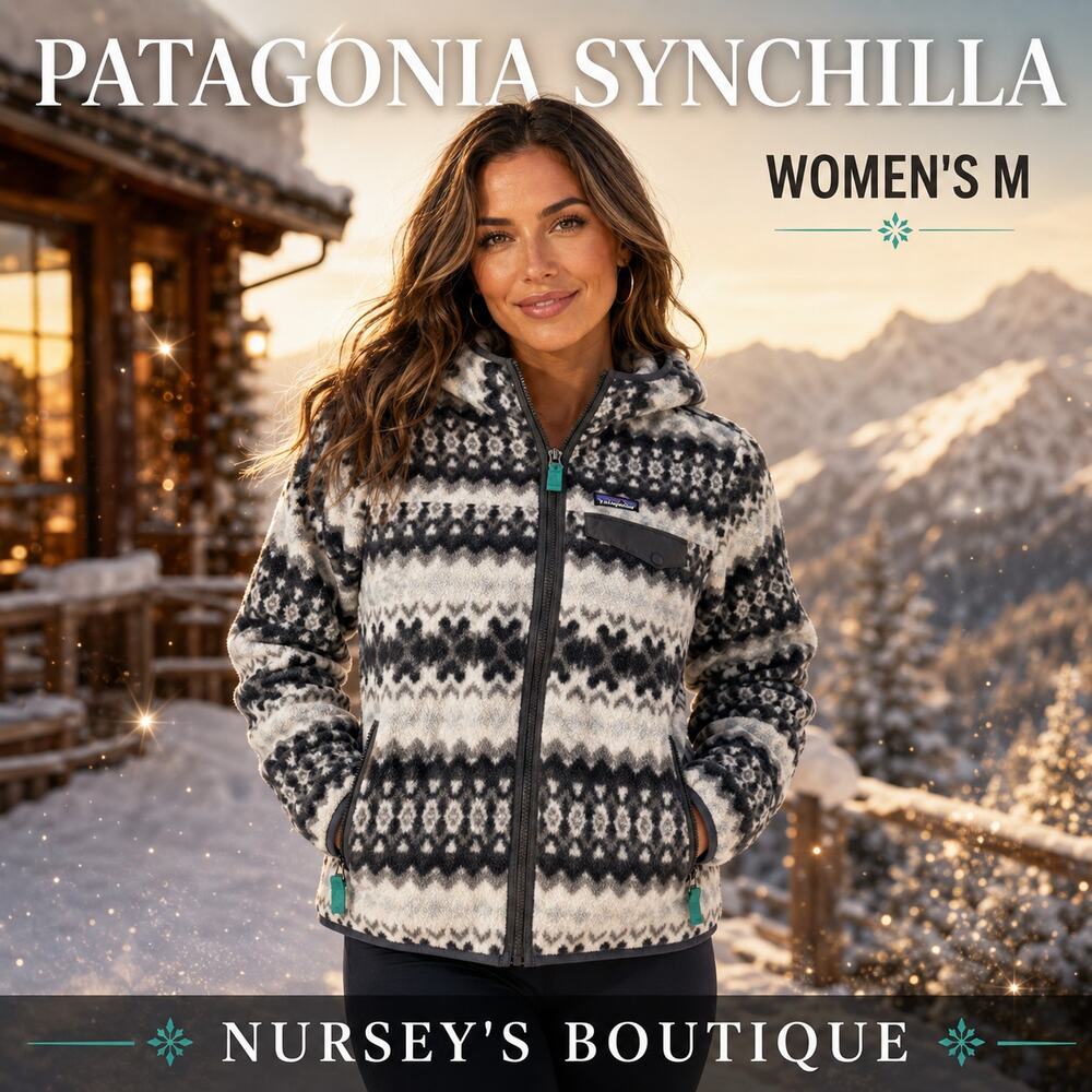 Patagonia Synchilla Fair Isle Hooded Fleece Jacket Women M 25270 FA15